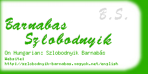barnabas szlobodnyik business card