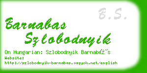 barnabas szlobodnyik business card